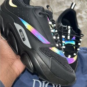 Dior Black Sneakers with Iridescent Highlights